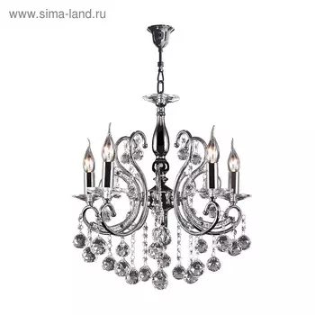 Люстра ELEGANTE 5х60Вт E14 хром 50x175см