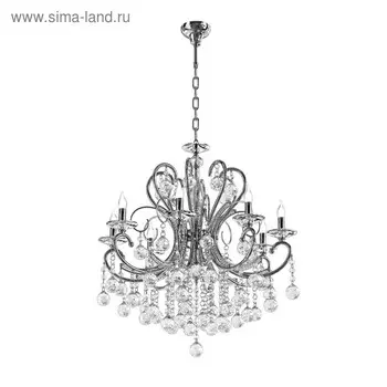 Люстра ELEGANTE 8х60Вт E14 хром 70x190см