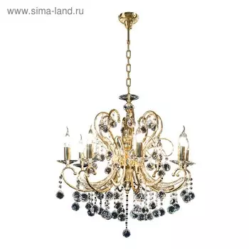 Люстра ELEGANTE 8х60Вт E14 золото 70x190см