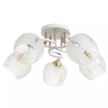 Люстра "Елена" 5х60Вт Е27 белый/золото 45х45х23см