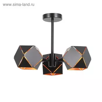 Люстра потолочная St Luce. SL258.402.03. Enigma. 3х40 Вт, E14, 35х35х31,5 см, цвет чёрный