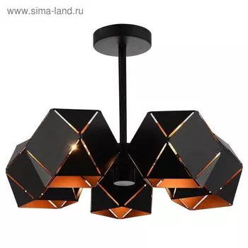 Люстра потолочная St Luce. SL258.402.05. Enigma. 5х40 Вт, E14, 42,5х42,5х45 см, цвет чёрный