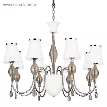 Люстра ESCICA 8х40Вт+1х40Вт G9+E14 белый, коньяк, хром 85x150см
