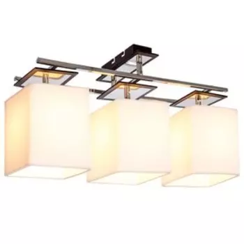 Люстра еврокаркас «Диагональ», 3 ламы 40W E27, хром плафон белый 53х15х30 см