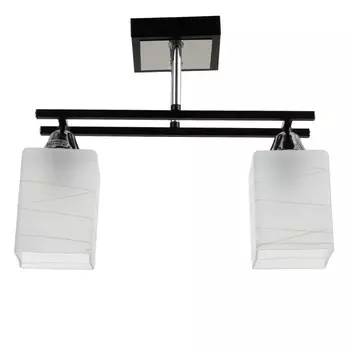 Люстра еврокаркас "Хилтон" 2 лампы 60W E27 черный-хром 38х11х27,2 см