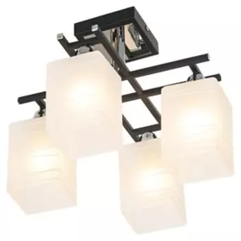 Люстра еврокаркас "Хилтон" 4 лампы 60W E27 черный-хром 38х38х27,2 см