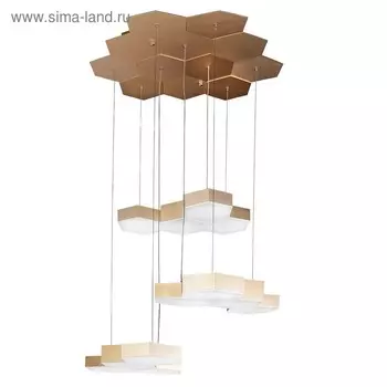 Люстра FAVO 60Вт LED 4000K сатин, золото 48x51x155 см