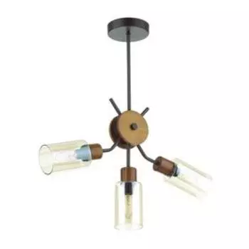 Люстра FERN, E14 3x60Вт, цвет черный, дерево