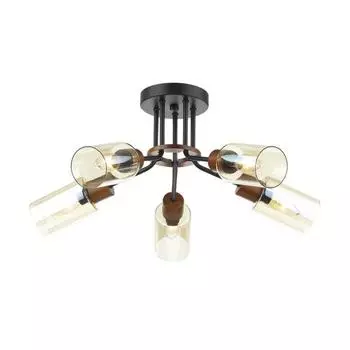 Люстра FERN, E14, 5x60Вт, цвет чёрный, дерево