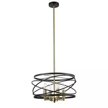 Люстра Florence, 4x40Вт E14, цвет чёрный, латунь