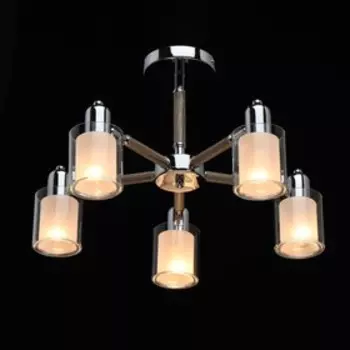 Люстра «Форест», 5x40Вт E14, цвет хром, дерево