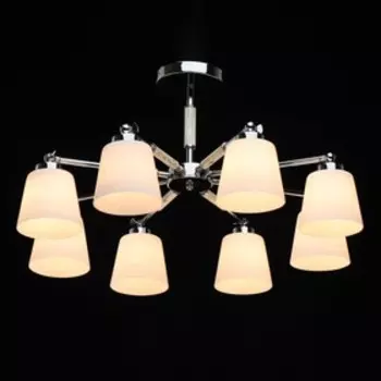 Люстра "Форест", 8x40Вт E27, цвет хром, дерево