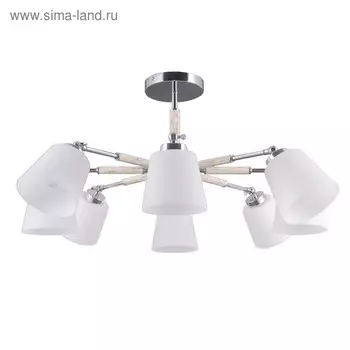 Люстра "Форест", 8x40Вт E27, цвет хром, дерево