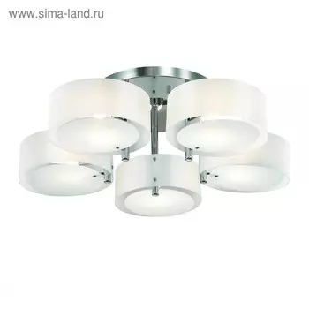 Светильник потолочный Evoluce. SL483.502.05. Foresta. 5х60 Вт, E27, 72х72х20 см, цвет хром