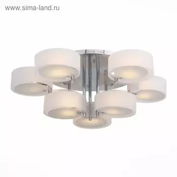 Светильник потолочный Evoluce. SL483.502.09. Foresta. 9х60 Вт, E27, 100х100х30 см, цвет хром