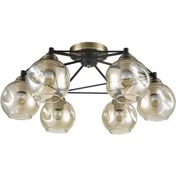 Люстра Furia, 6x60Вт E27, цвет чёрный