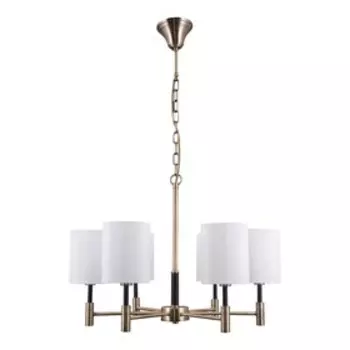 Люстра G11039/6AB+MBK WT, E14 6x40Вт, цвет бронза, черный