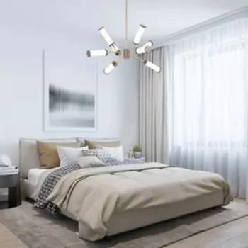 Люстра G61247/8MGD+BR, LED 8x9Вт 3000K, 7200лм, цвет матовое золото, коричневый