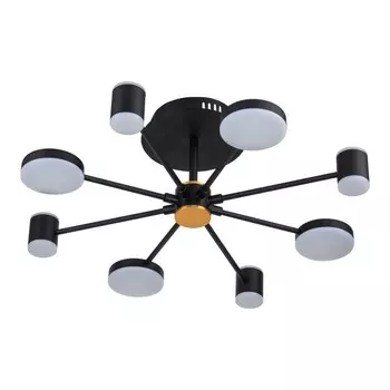 Люстра G61254/8BK, LED 8x5Вт 3000K, 2400лм, цвет чёрный, золото