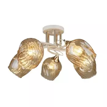 Люстра "Галина" 5х60Вт Е27 белый/золото 54х54х24см