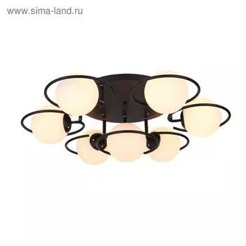 Светильник потолочный Evoluce. SL418.402.07. Galio. 7х60 Вт, E27, 93х93х30 см, цвет чёрный