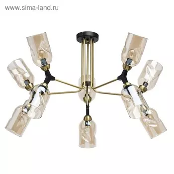 Люстра "Гамбург", 10x40Вт E14, цвет чёрный, латунь