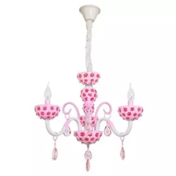 Люстра «Георгина», 3x40Вт E14, розовый, белый