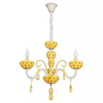 Люстра «Георгина», 3x40Вт E14, жёлтый, белый