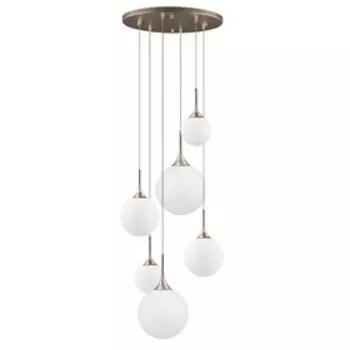 Люстра GLOBO 6х40Вт E14, золото, белый, шампань 50x120 см