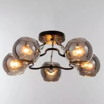 Люстра "Грация" 5х60Вт Е27 хром/черный 56х56х21см