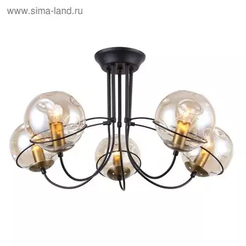 Люстра Grana, 5x40Вт E14, цвет чёрный