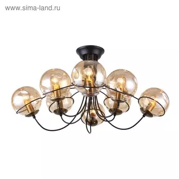 Люстра Grana, 8x40Вт E14, цвет чёрный