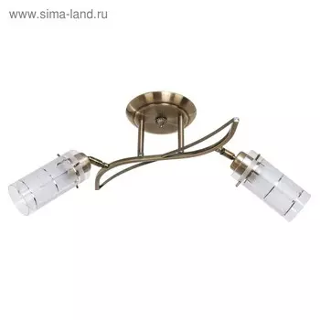 Люстра ЭкономСвет «Гратта», 2x40Вт E27, бронза 62х16х14 см