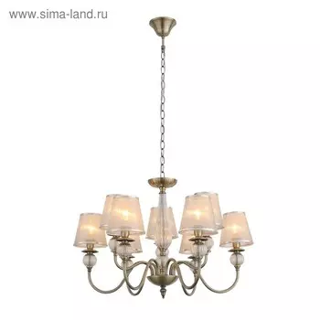 Светильник подвесной Evoluce. SL185.303.09. Grazia. 9х40 Вт, E14, 76х76х48 см, цвет бронза, прозрачный