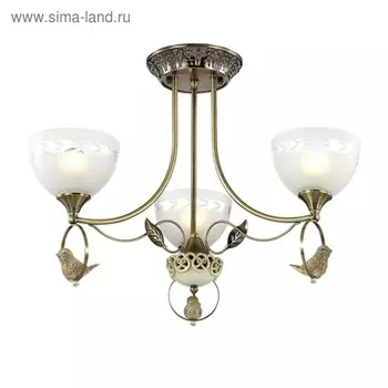 Люстра HORAS 3x40Вт E27 бронза