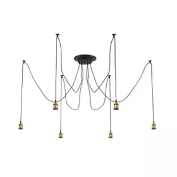 Люстра «Эдисон», 6x75Вт E27, чёрный 26x26x13,5 см