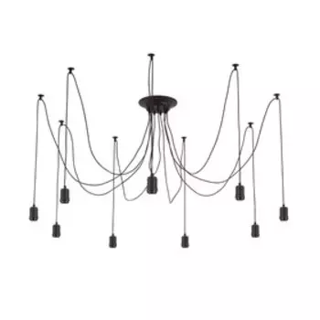 Люстра «Эдисон», 9x75Вт E27, чёрный 26x26x13,5 см