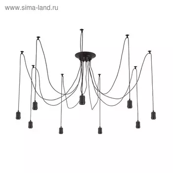 Люстра «Эдисон», 9x75Вт E27, чёрный 26x26x13,5 см