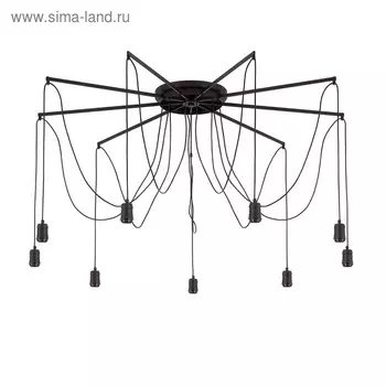 Люстра «Эдисон» 9x75Вт Е27 чёрный 76x36x10,5см