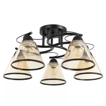 Светильник потолочный BayerLux «Эдотт», люстра 5хЕ27, 40 Вт, чёрный, 53х53х25 см