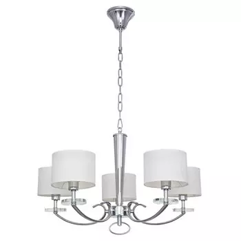 Люстра ЭкономСвет B11295/5CR WT, E14 5x40Вт, цвет хром, прозрачный