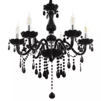 Люстра "Элегант" 6хЕ14 40Вт черный 58х58х60-90см BayerLux