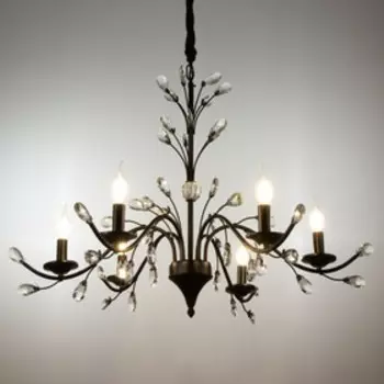 Люстра "Элегия" 6хЕ14 40Вт черный 86х86х56-106 см