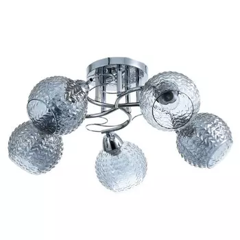 Светильник потолочный BayerLux «Эрион», люстра 5хЕ27, 40 Вт, хром, 56х56х22 см