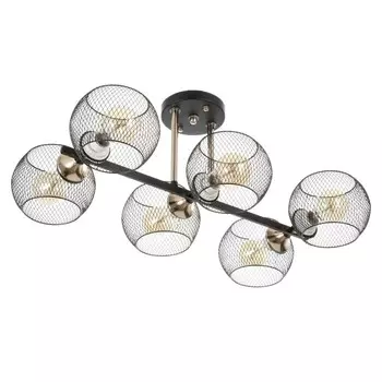 Светильник потолочный BayerLux «Эстэт», люстра 6хЕ27, 40 Вт, чёрный, 58х36х23,5 см