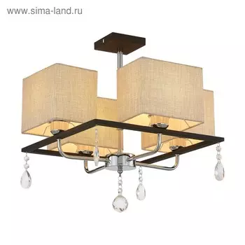 Люстра «Эвора», 4x75Вт E27, венге, хром 43x43x21 см