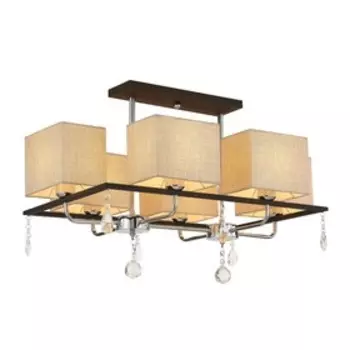 Люстра «Эвора», 6x75Вт E27, венге, хром 70x43x21 см