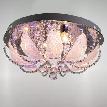 Люстра Светогор "Капель" 5х60Вт Е27 LED подсветка хром 50х50см