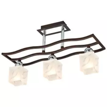 Люстра "Кэприсия" 3x40Вт E14 хром, венге 48x15x28см