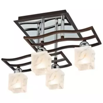 Люстра "Кэприсия" 4x40Вт E14 хром, венге 49x33x27см